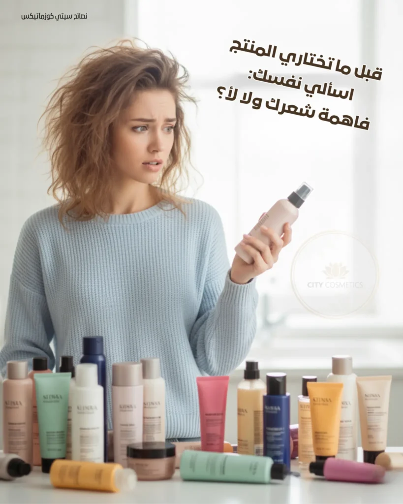 قبل ما تختاري المنتج اسألي نفسك فاهمة شعرك ولا لأ – نصيحة سيتي كوزماتيكس للعناية الواعية بالشعر
